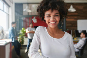 African American woman smiling for the camera
